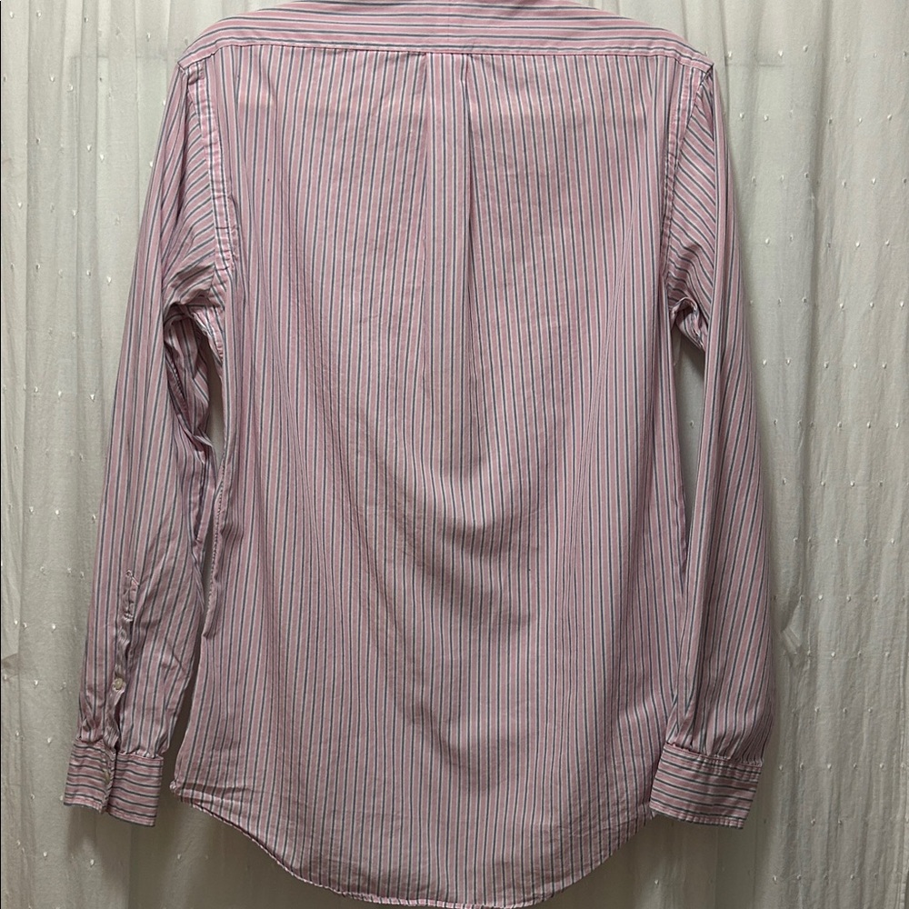 Vintage Ralph Lauren Pink/Blue Striped Preppy Shirt Men's Small Collegiate - Picture 6 of 13